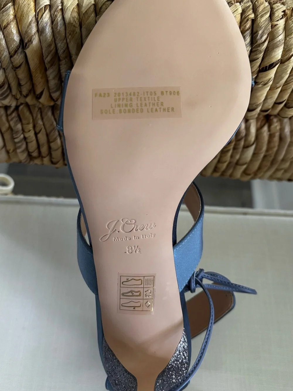 J. Crew Collection “Rylie” Blue Satin Triple Bow/Strap Sexy Heeled Sandal